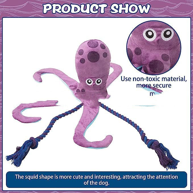 Jouet de nettoyage molaire en peluche sonore pieuvre