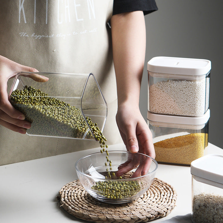 Transparent Airtight Jar Storage Box Square Pasta Storage Jar