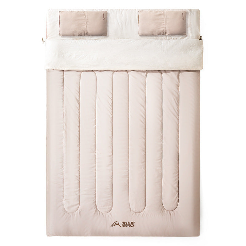 Double sac de couchage extérieur épaissi, protection contre le froid, sac de couchage de camping