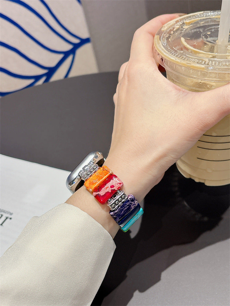 New Natural Stone Plate Strap Bracelet