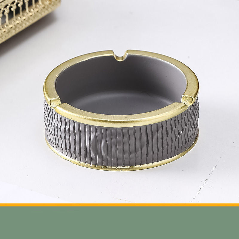 Cendrier en céramique doré créatif et tendance, objets de décoration