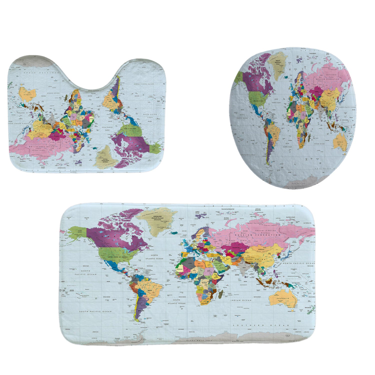Map Series Waterproof Shower Curtain Fabric