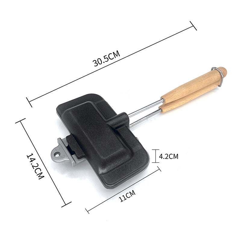 Poêle à sandwichs double face antiadhésive pliable pour gril, poêle à frire pour pain grillé, machine à petit-déjeuner, appareil à crêpes