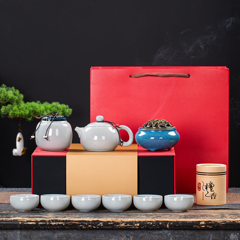 Coffret cadeau de service à thé en céramique, élégant et simple, pour la maison
