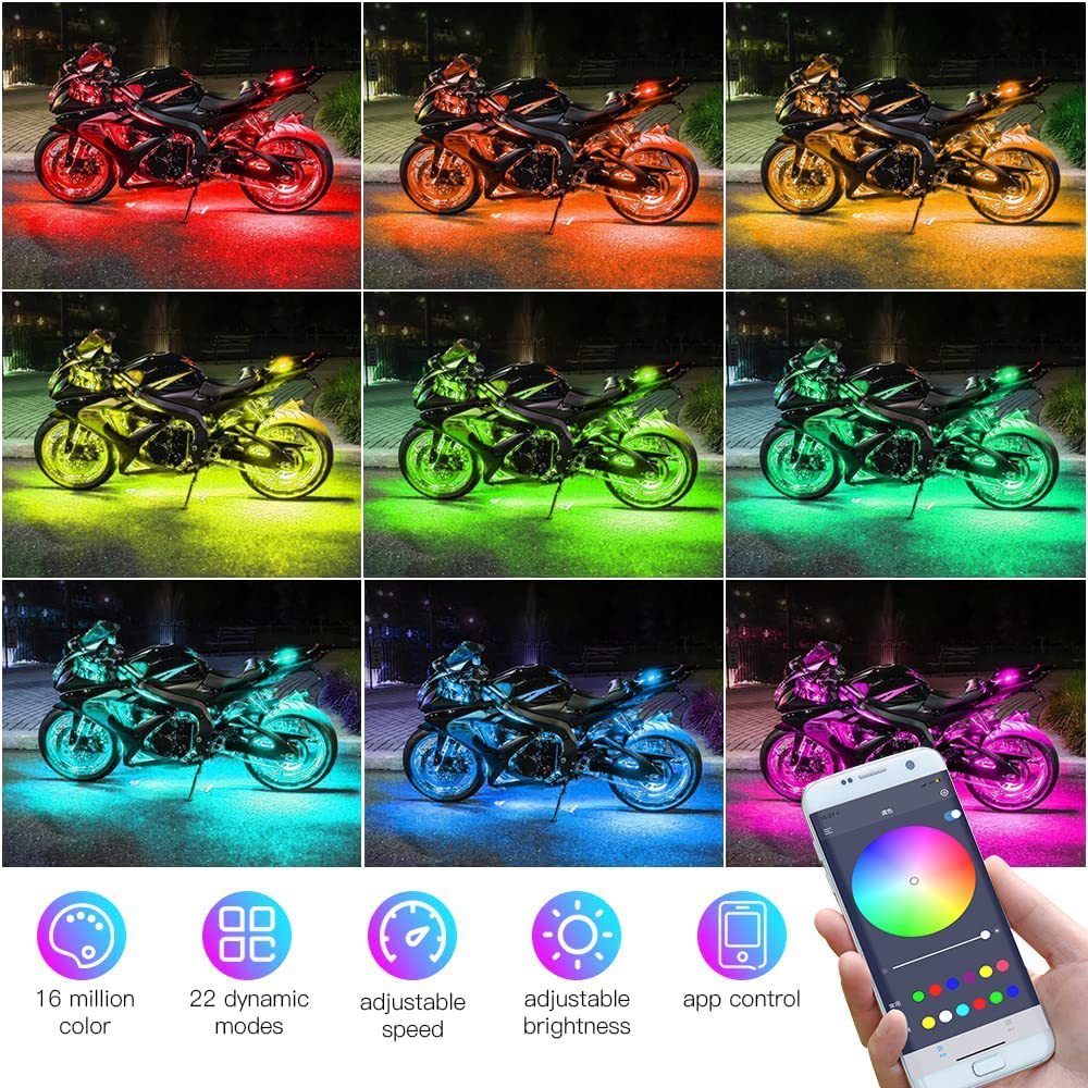 Motorcycle Chassis Bottom Ambient Light Colorful Illumination