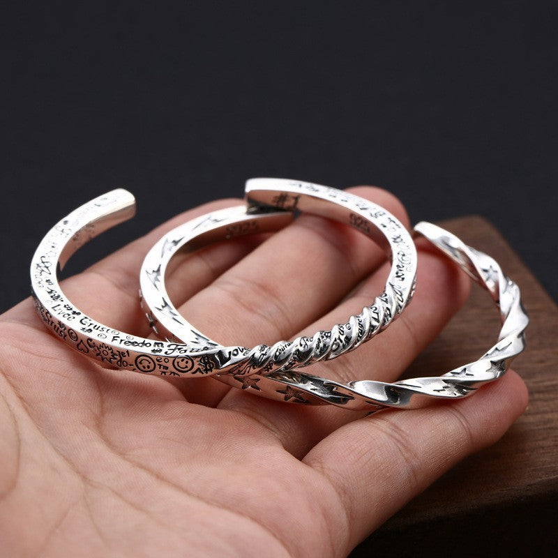 Bijoux en argent sterling, hommes et femmes, personnalisés, étoiles, smiley, lettres