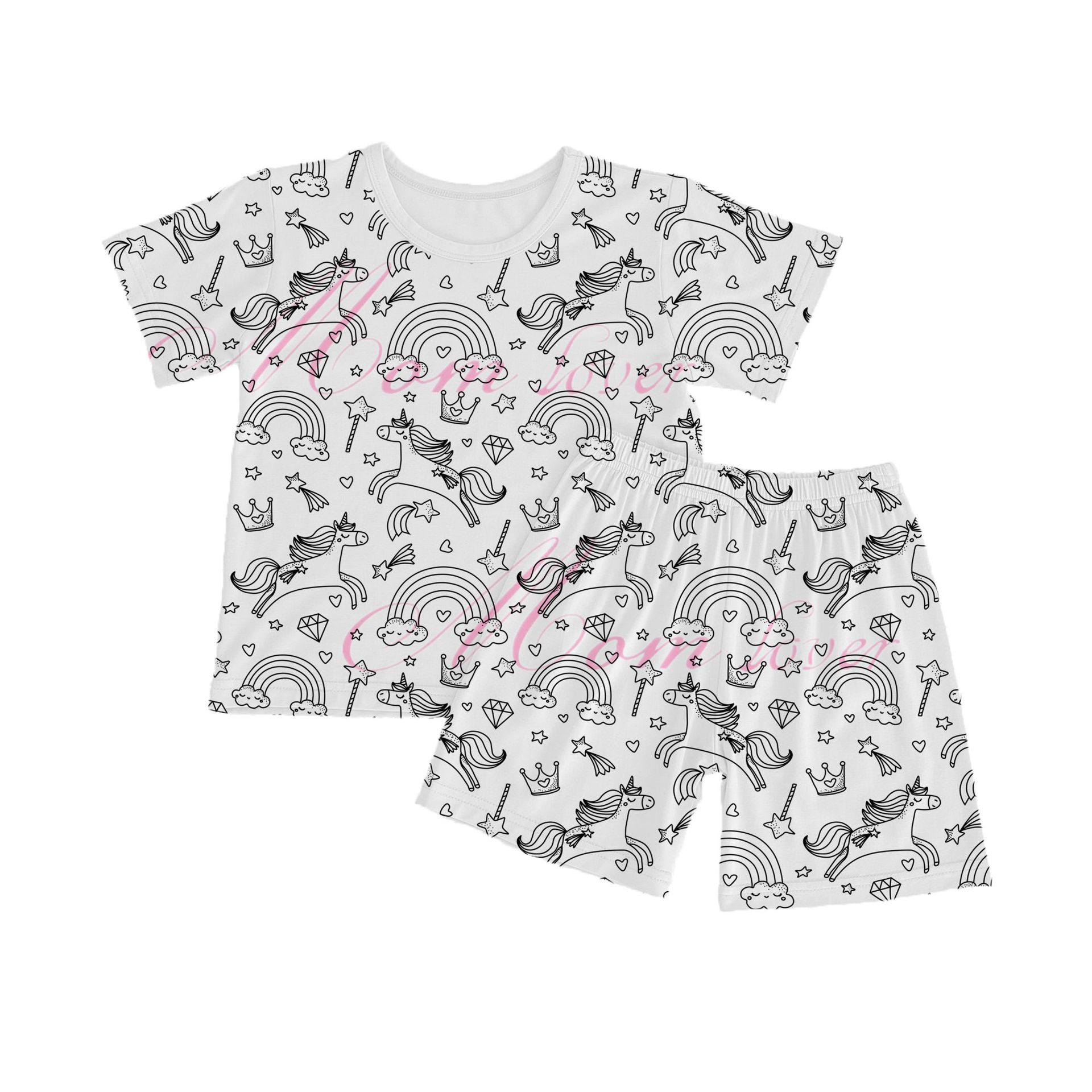 Cotton Ammonia Children Sketch Coloring Comfortable DIY Graffiti Pajamas