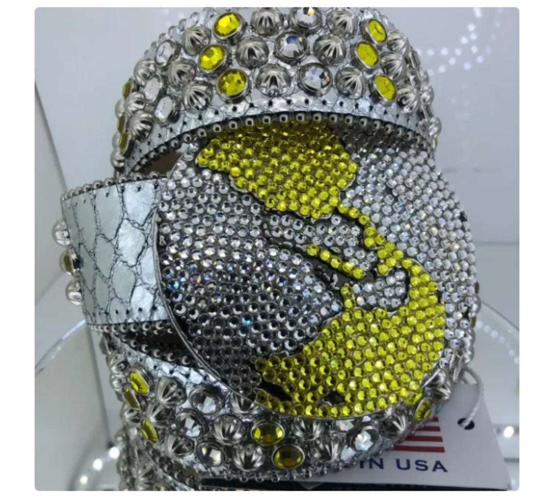 Hip Hop Style Water Diamond Punk Belt