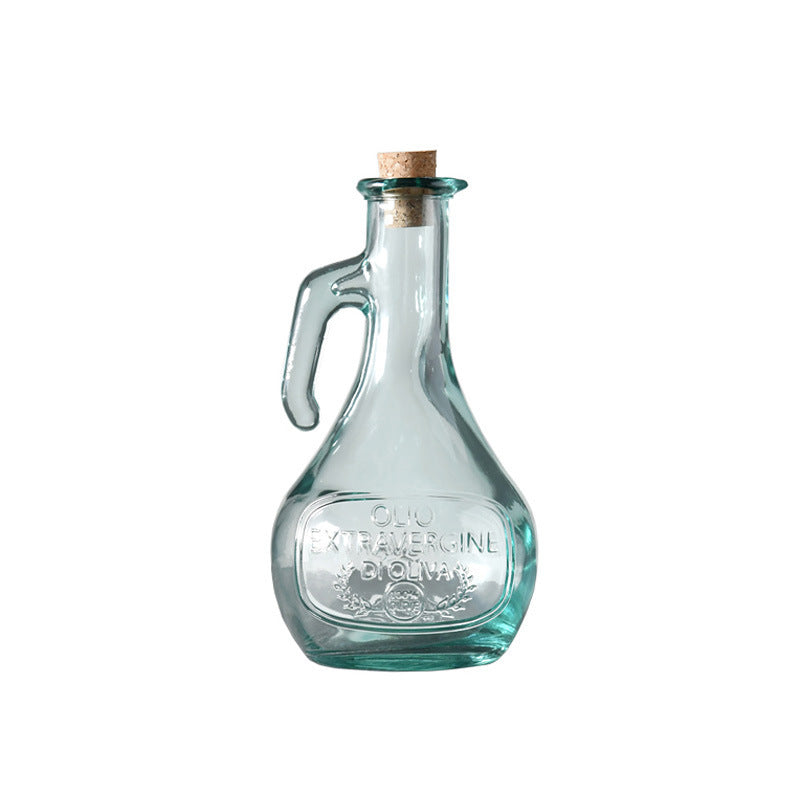 Bidon d'huile en verre épaissi, ruban d'étanchéité en liège, pot à assaisonnement, bouteille de sauce soja de rangement de cuisine