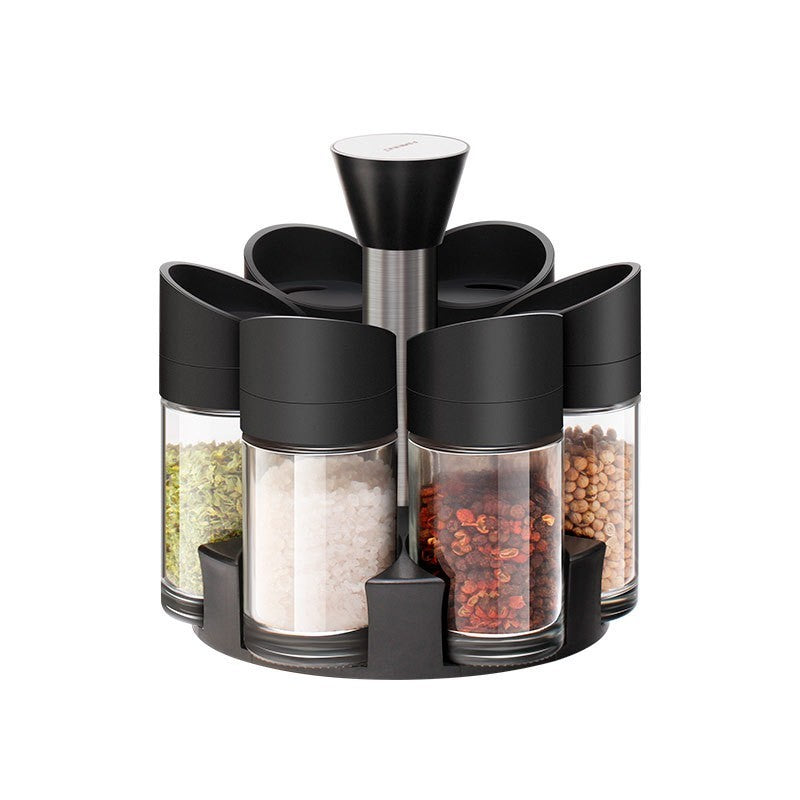 Rotating Glass Seasoning Bottle Creative Kitchen Condiments Box