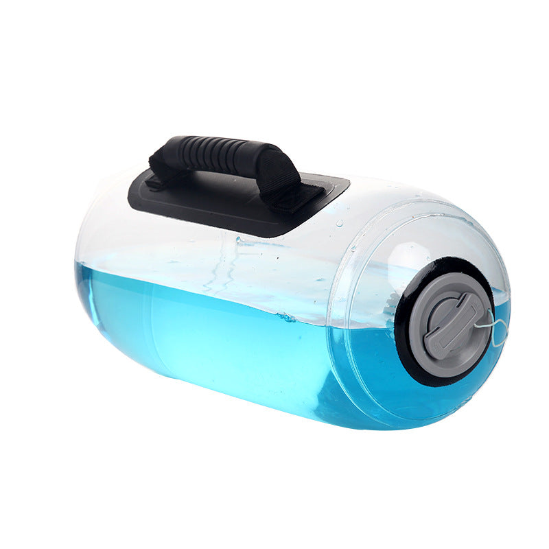 Haltère d'eau de fitness cylindrique transparent porteur - Équipement d'entraînement de fitness et d'haltérophilie