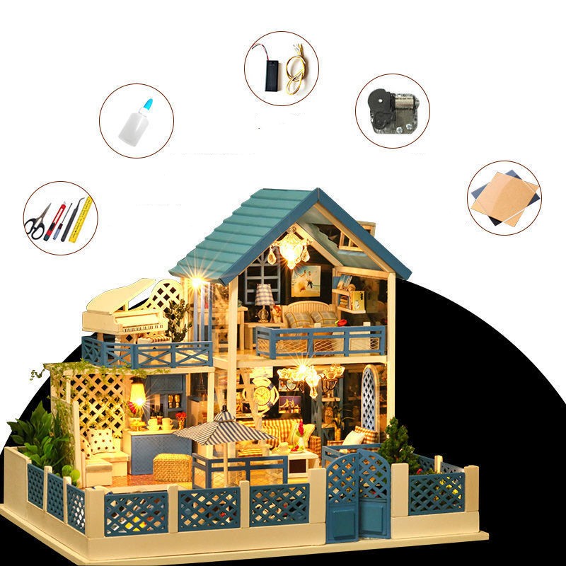 Cabane DIY Cabane faite à la main Modèles de jouets de maison