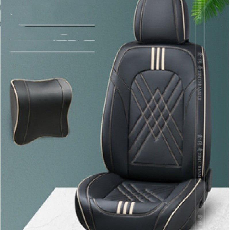 Housse de siège de voiture en cuir entièrement enveloppante avec motif de dessin animé