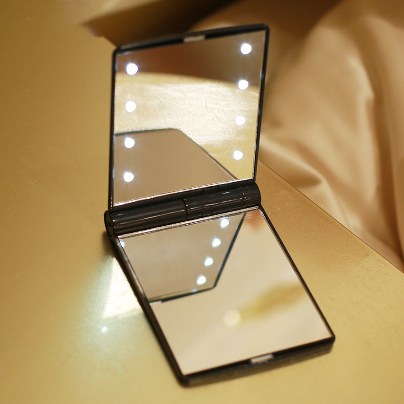 Miroir de maquillage pliable double face portable
