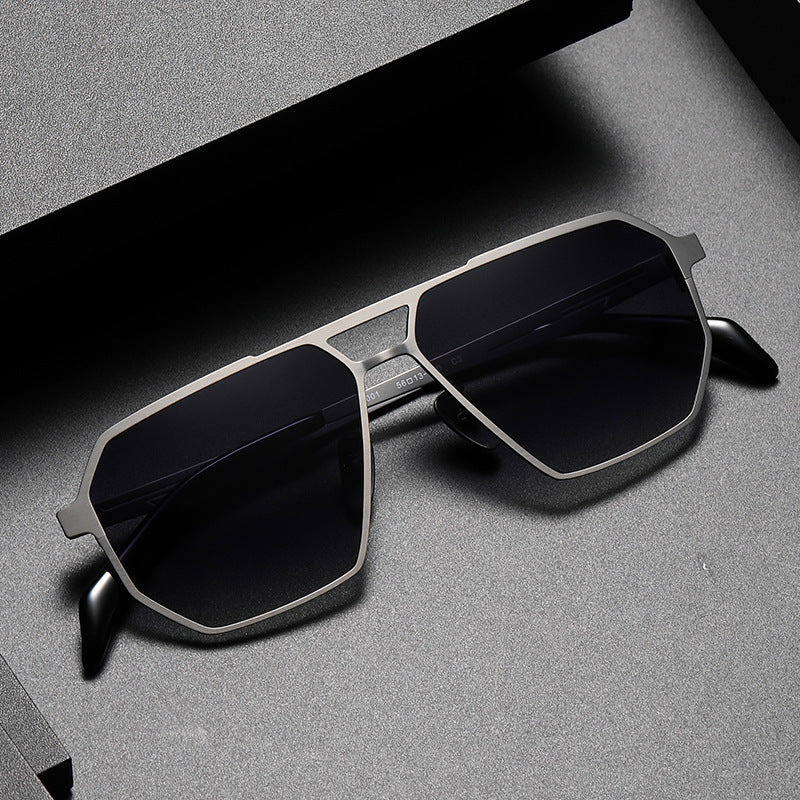Pure Titanium Polarized Driving Polygon UV-proof Sunglasses