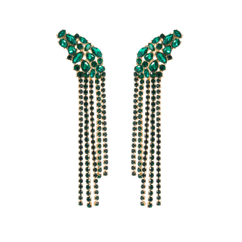 European And American Ins Earrings Exaggerated Long Alloy