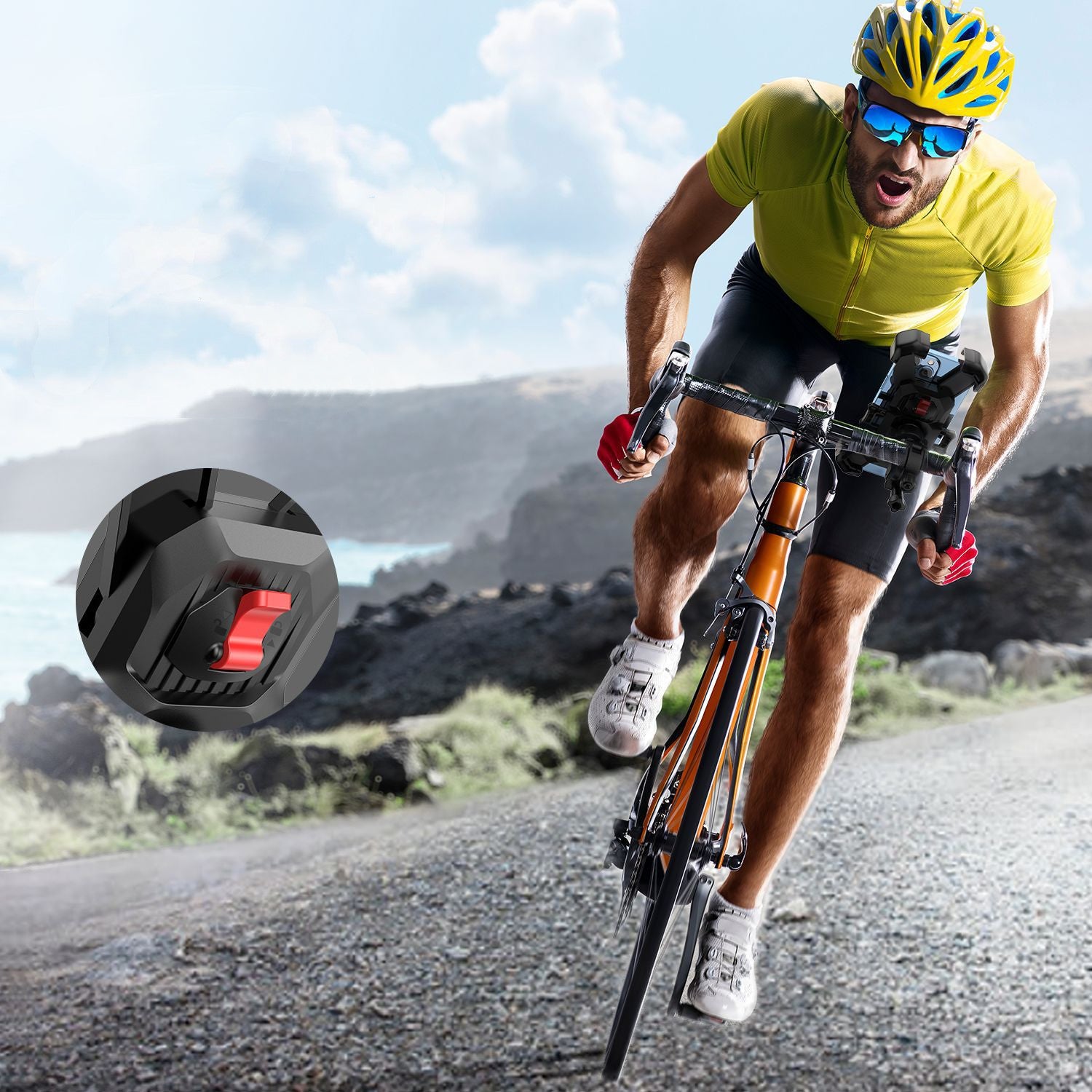 Support paresseux de téléphone portable pour vélo extérieur