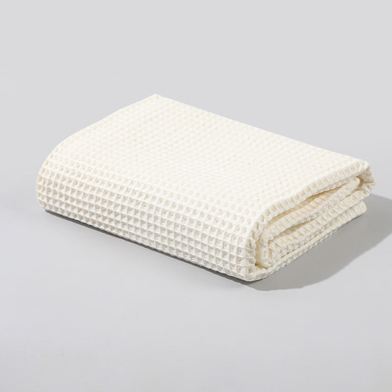 Waffle Baby Blanket Pure Cotton Solid Color Bath Towel