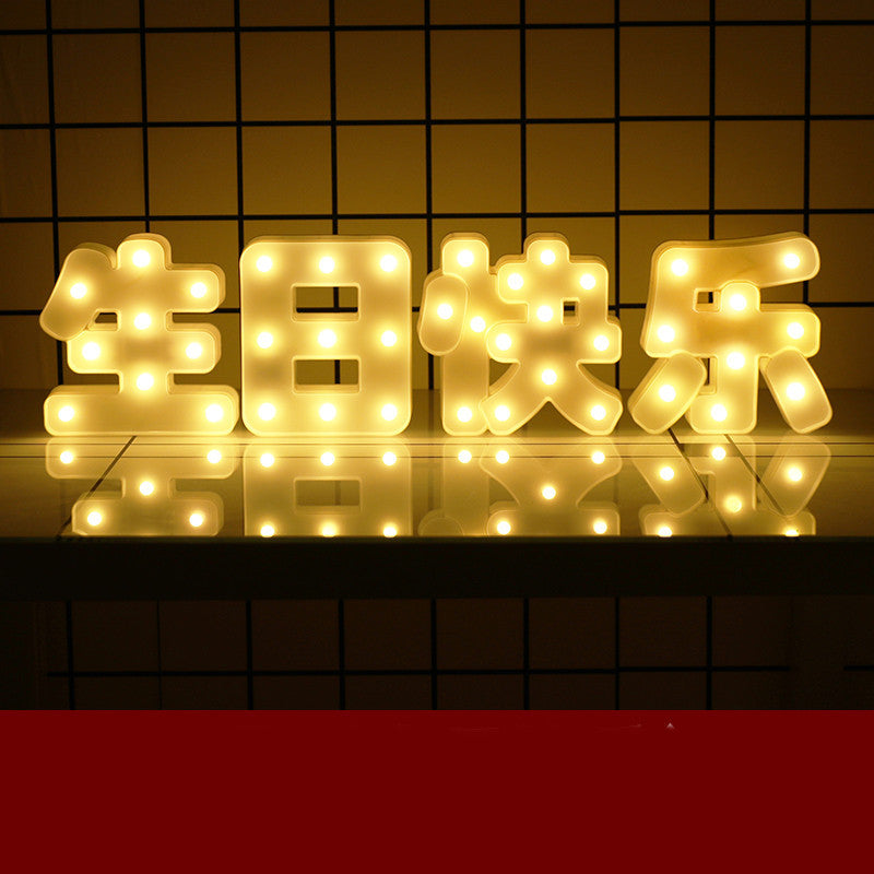 Lettres Lumineuses LED Joyeux Anniversaire Demande en Mariage Décoration