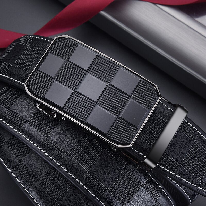 Men's Belt Automatic Leather Buckle Belt