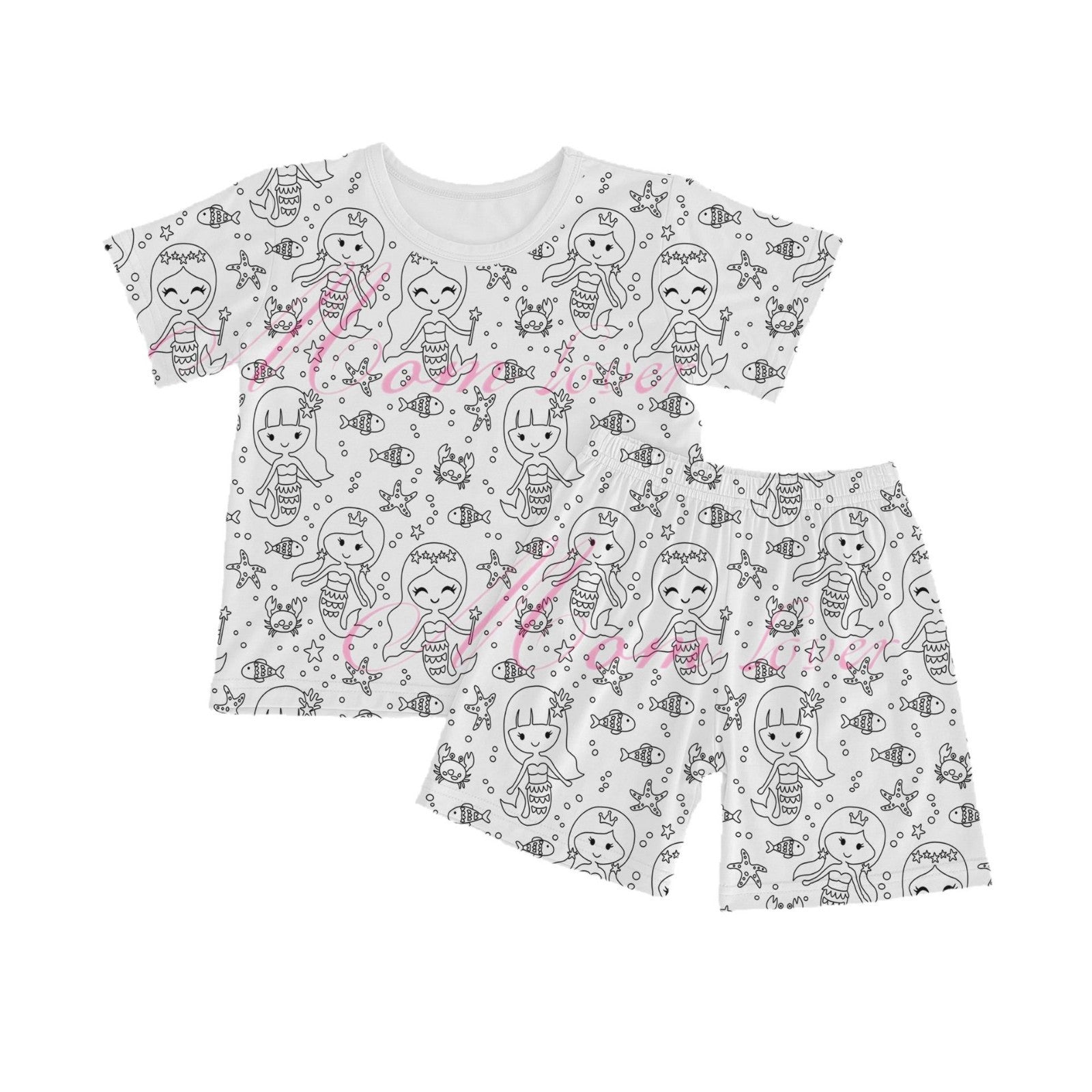 Cotton Ammonia Children Sketch Coloring Comfortable DIY Graffiti Pajamas