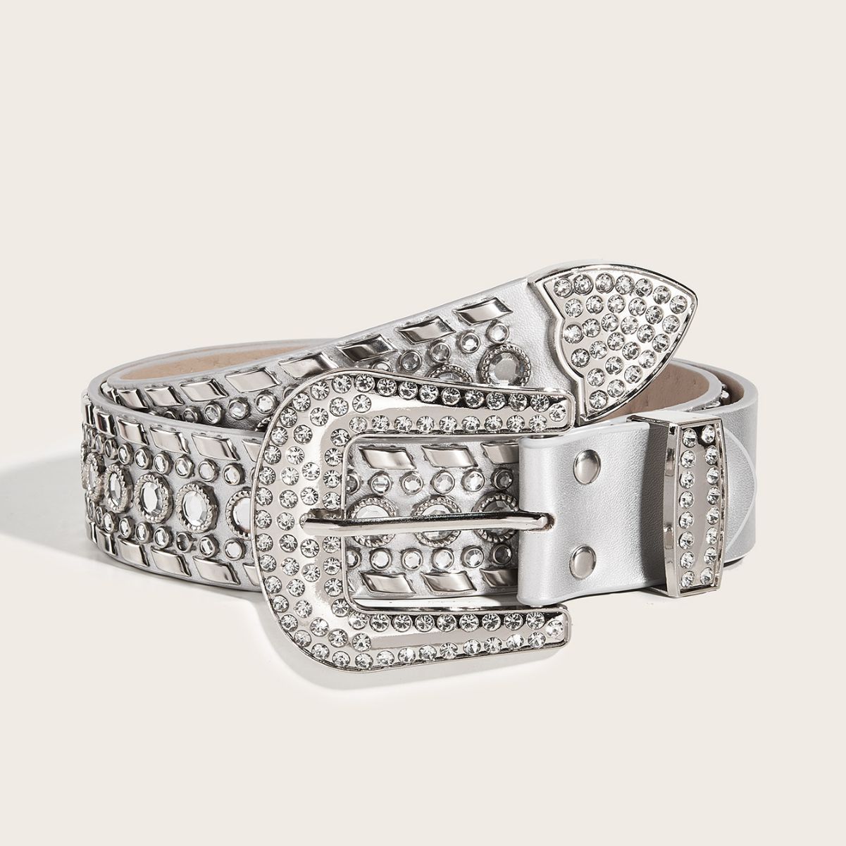 Ceinture de mode Punk cloutée en strass Y2g