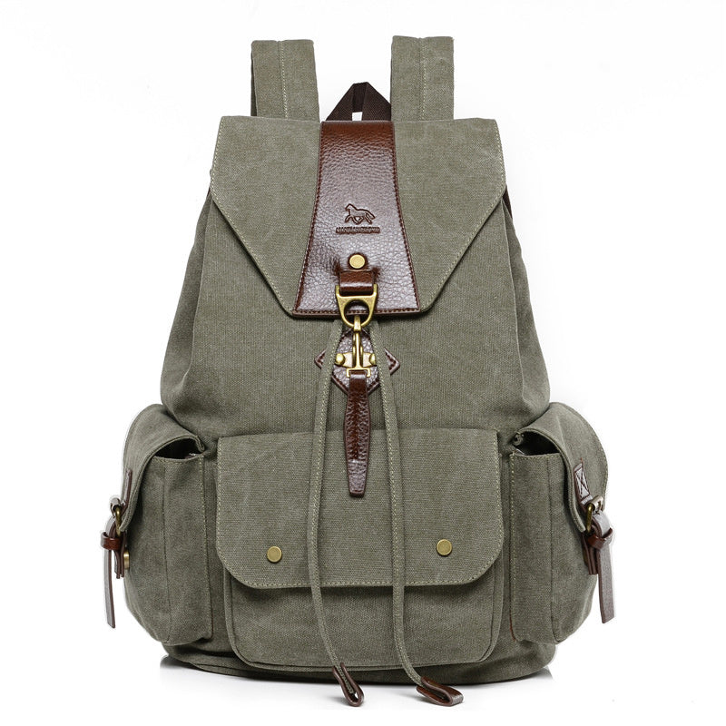 Sac à dos de voyage spacieux rétro en toile pour homme