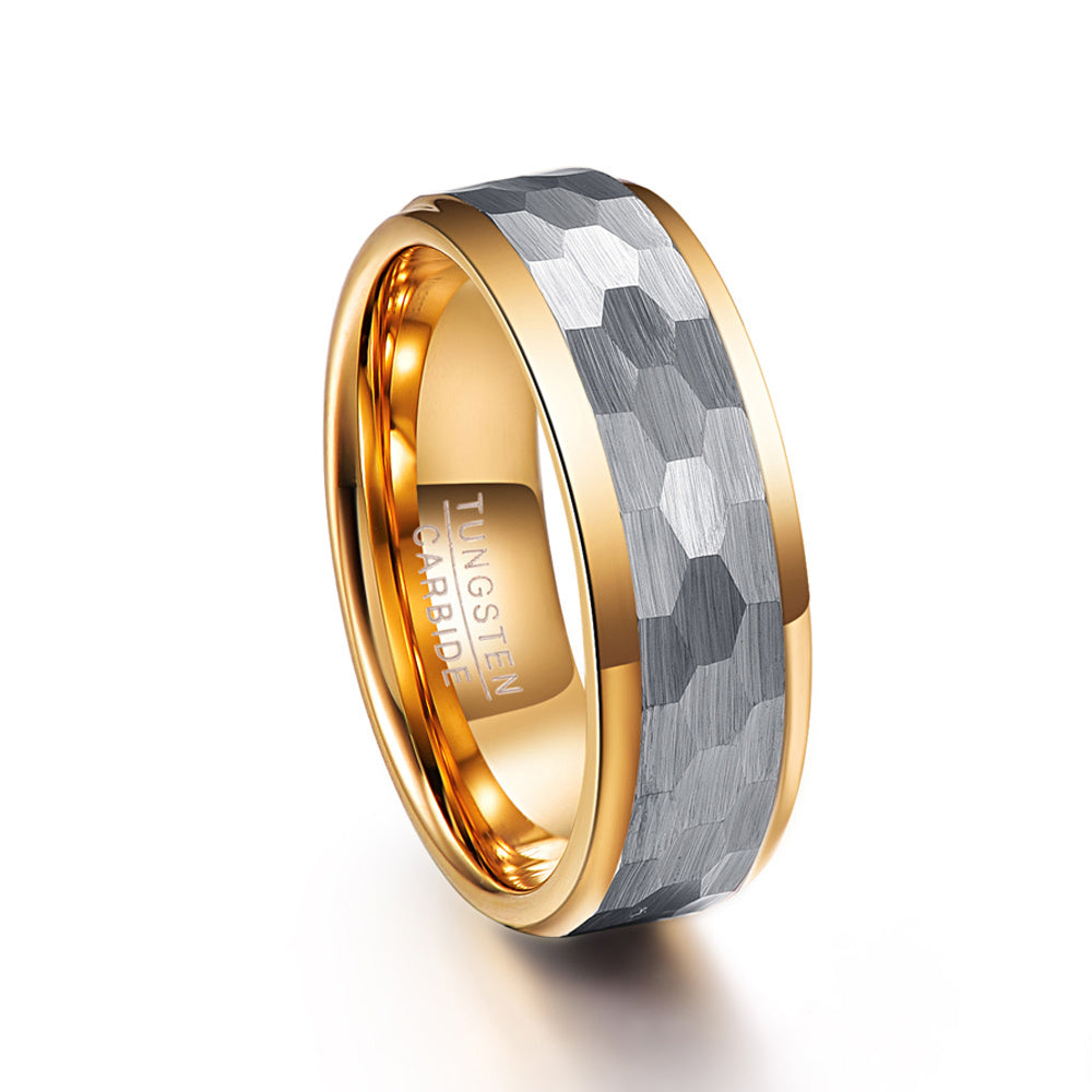Bague en acier au tungstène personnalisée mode