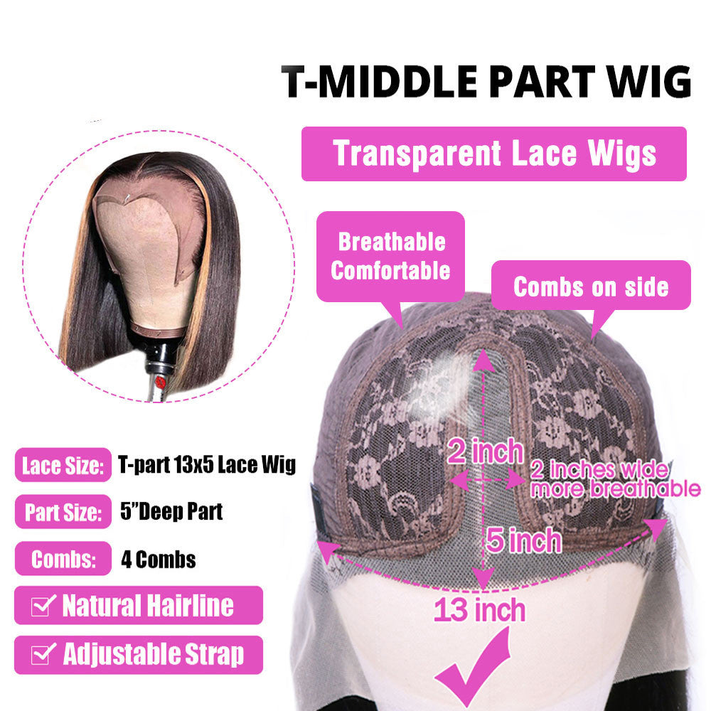 Mode féminine Simple Perruque Lace T-zone Brillante