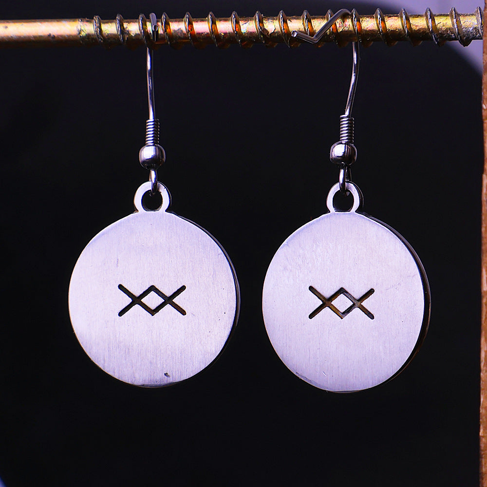 Boucles d'oreilles pendantes rune triangle pour hommes et femmes, à la mode et personnalisées