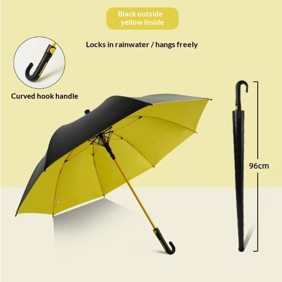 Non-wet Car Straight-rod Wind-resistant Black Tape Long-handle Advertising Umbrella