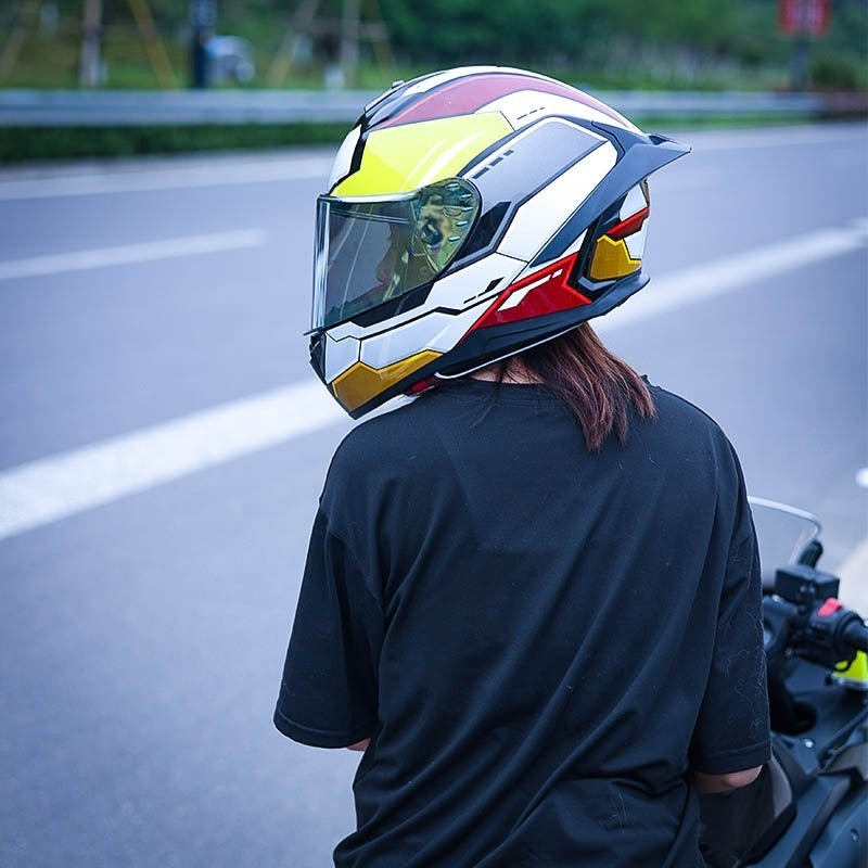 Motorcycle Helmet Baby Boy And Girl Summer Personality Big Tail Couple