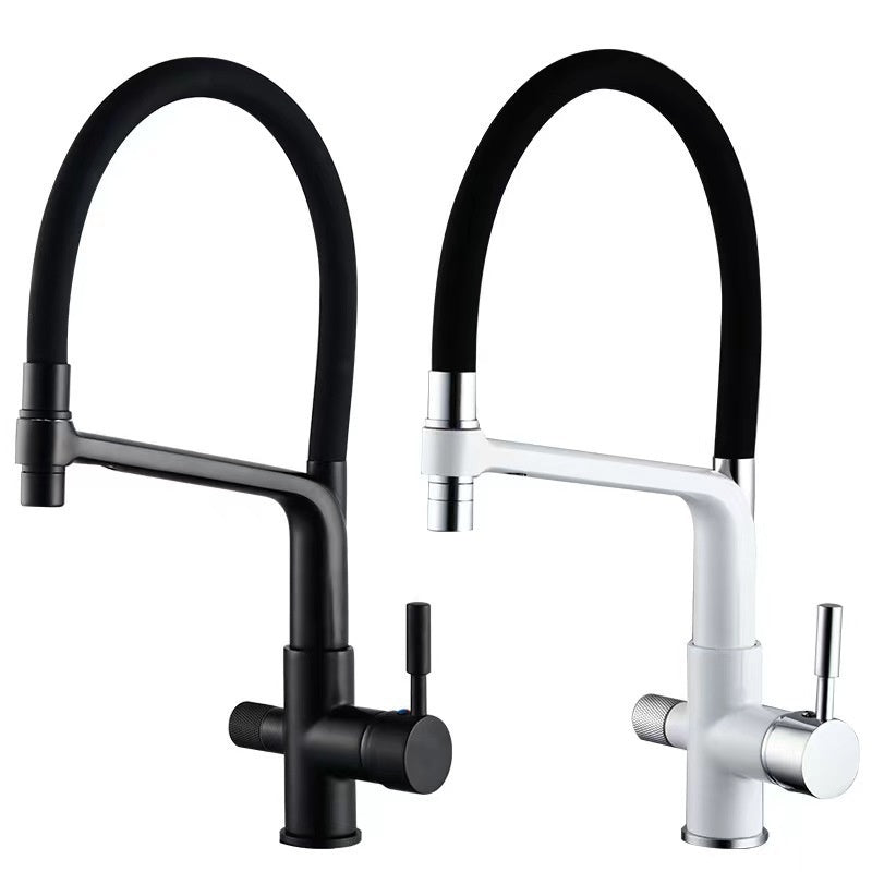 Copper Three In One Kitchen Hot And Cold Spring Sink Faucet