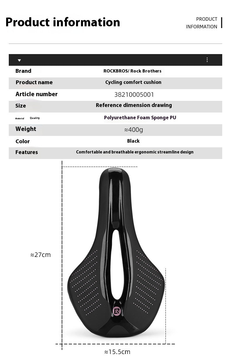 Coussin de siège confortable pour VTT et vélo de route