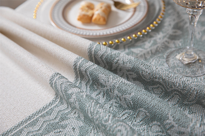Jacquard Vintage Floral Tassel Tablecloth Rectangular Coffee Table Cloth