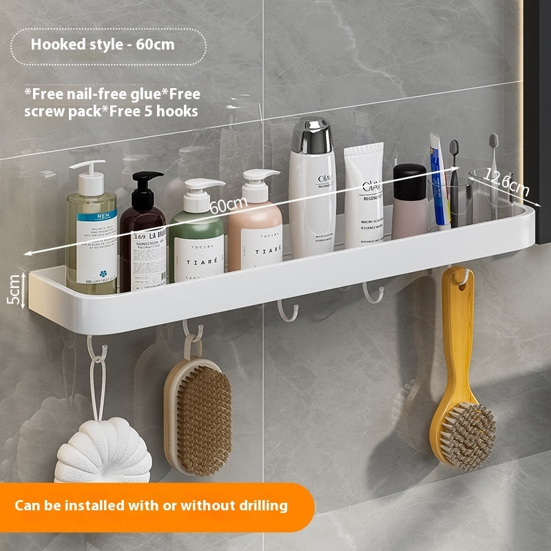 White Punch-free Bathroom Rack Wall-mounted