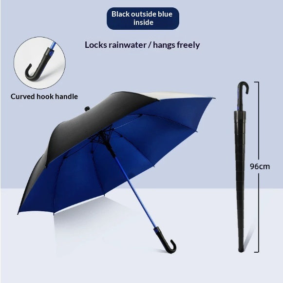 Non-wet Car Straight-rod Wind-resistant Black Tape Long-handle Advertising Umbrella