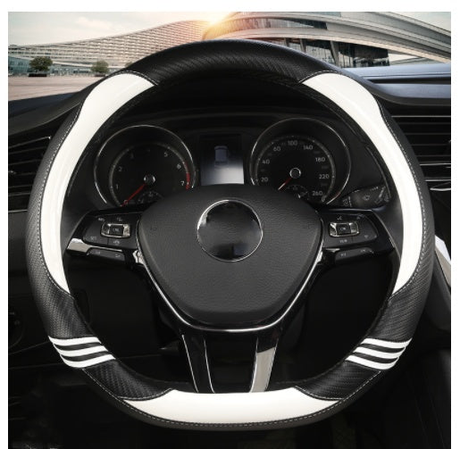 Housse de volant, housse de poignée de voiture en fibre de carbone pour quatre saisons