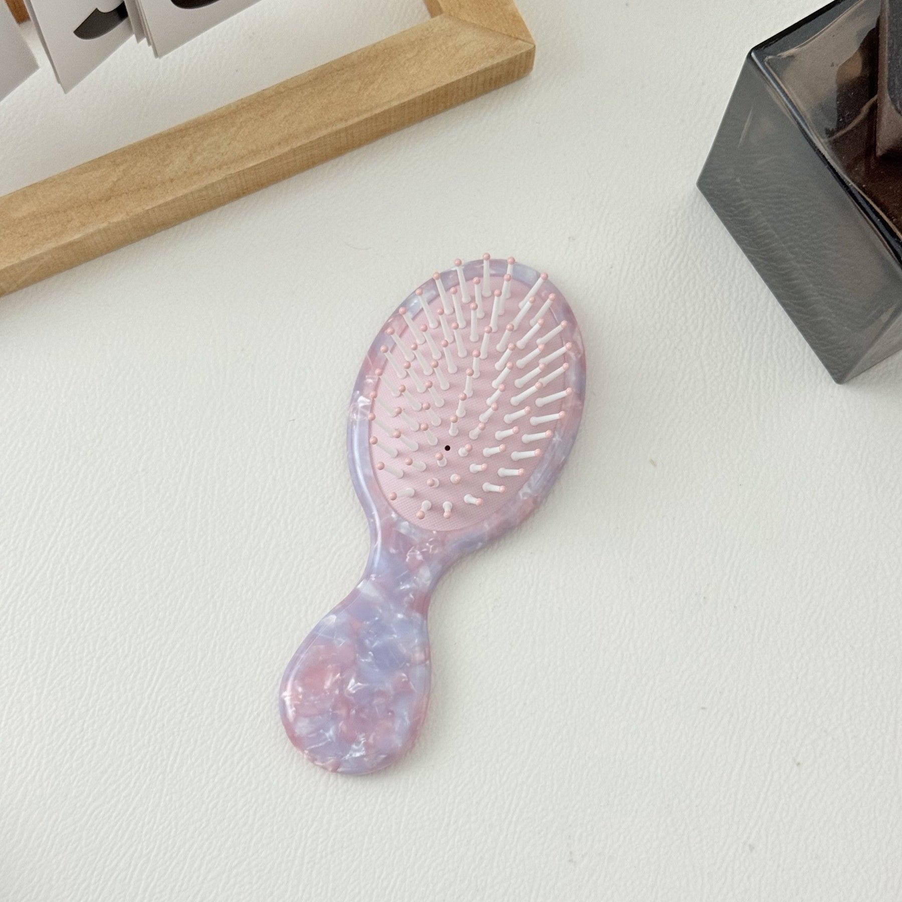 Simple Colorful Acetate Air Cushion Hair Comb With Personalized Name