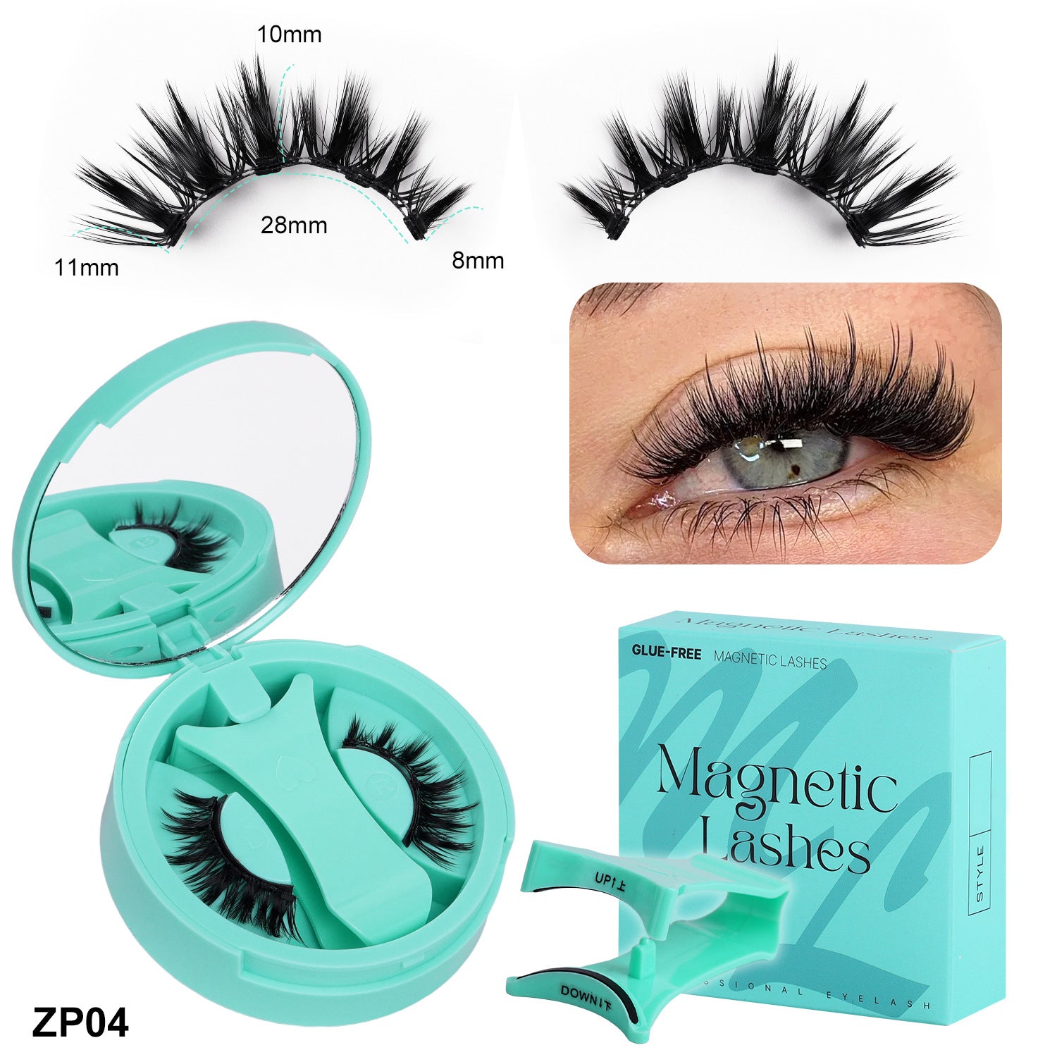 European And American Thick Hard Stem Magnetic False Eyelashes Suit