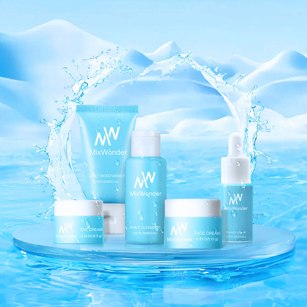 Pack de voyage 5 pièces : Lait Nettoyant Hydratant, Lotion Tonique, Crème, Lotion Contour des Yeux