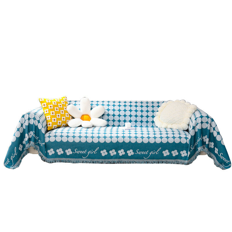 Blue Anti-scratching Sofa Cover Simple Full Covered