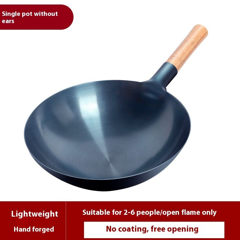 Household Thickened Traditional Old-fashioned Non-coated Non-stick Pan Gas Stove Suitable
