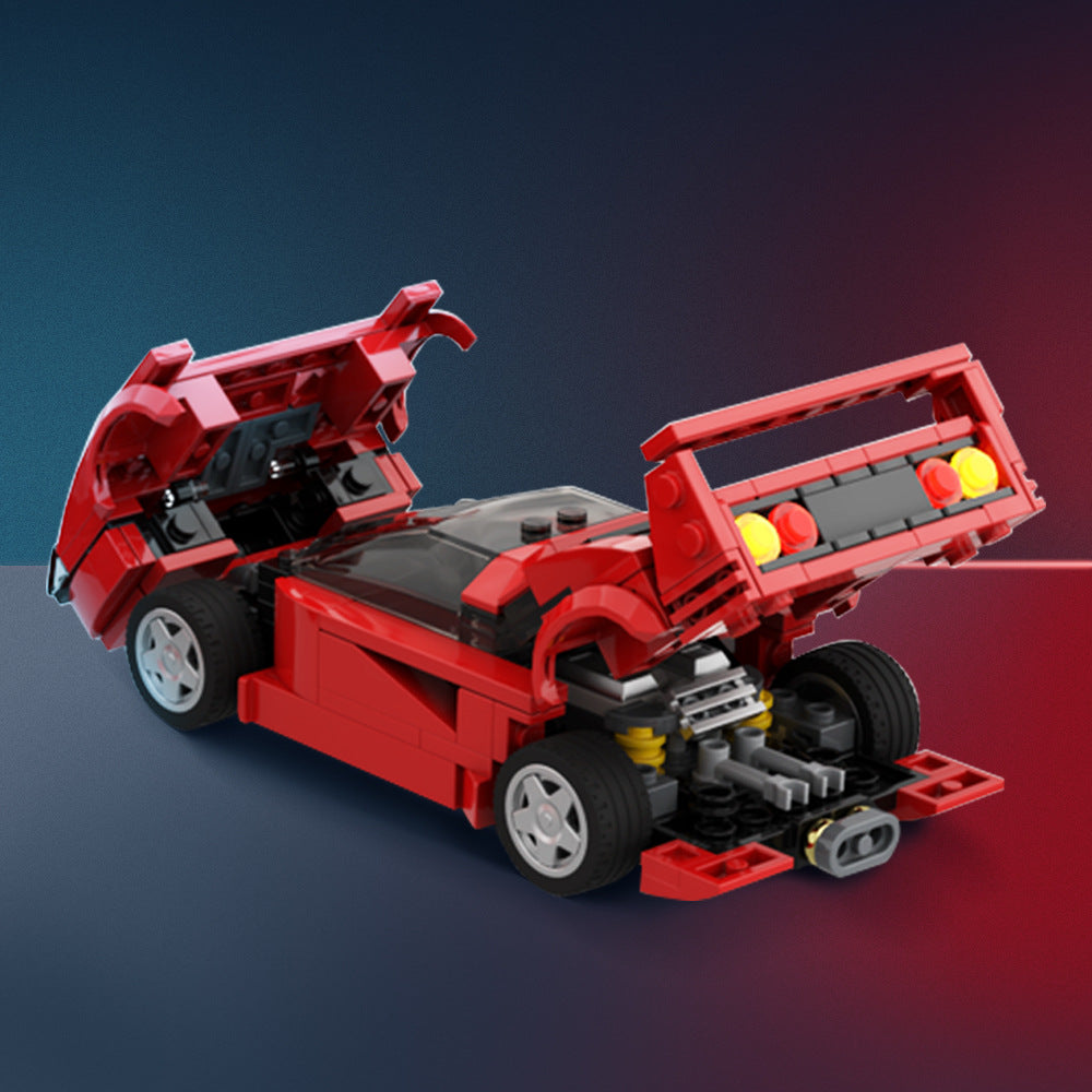 Ferrari F40 Super Sports Car Model MOC-104559 Small Particles Compatible Assembling Building Blocks