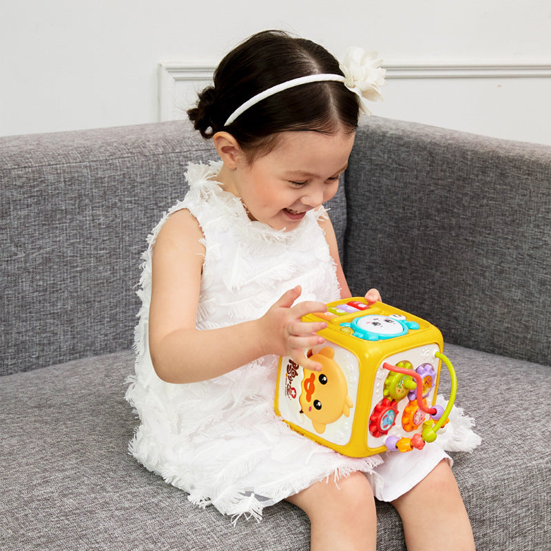 Jouets pour bébé Tambour pour enfant à tapoter Tambour hexaédrique musical Bébé 6 mois