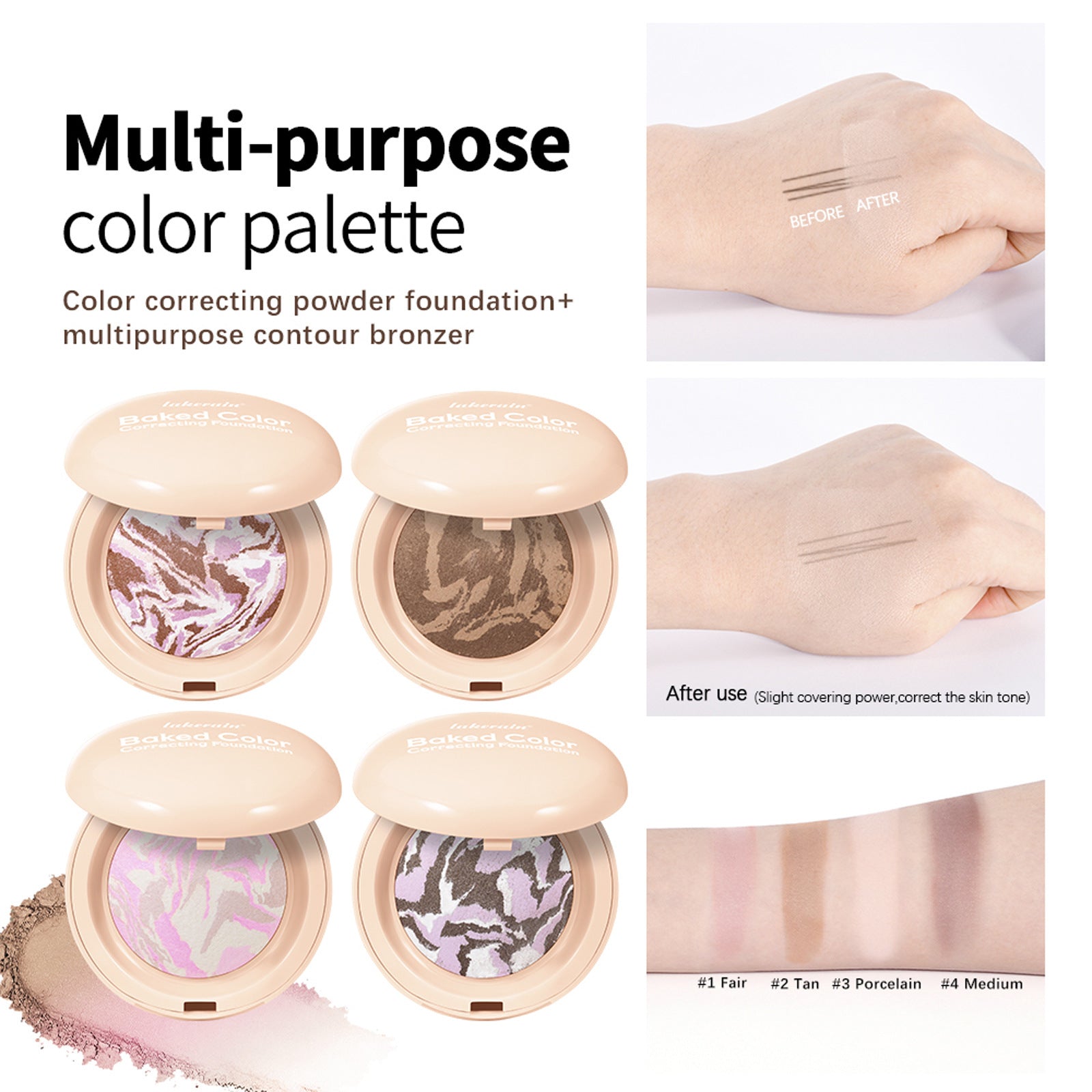 Poudre Bronzante Blush Illuminateur pour Ombre Naturelle du Nez