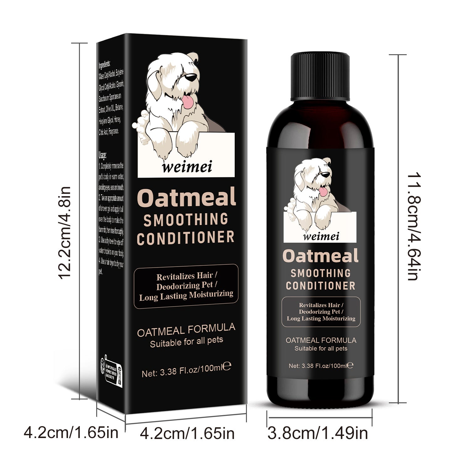 Shampoing revitalisant pour animaux hydratant nourrissant gel douche pour les poils