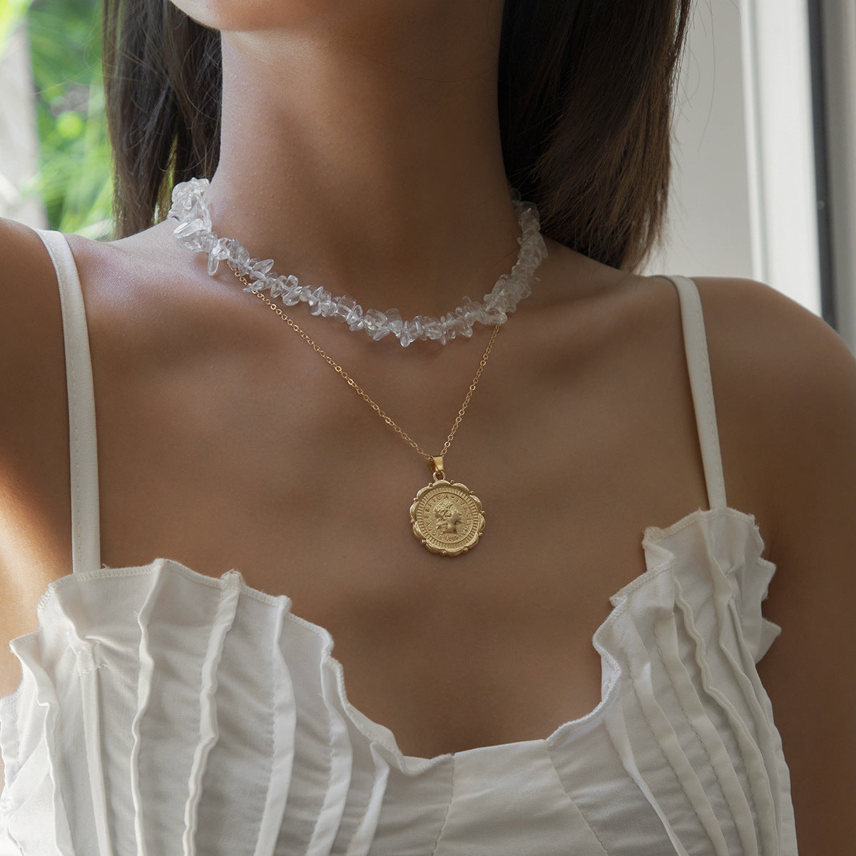 Simple And Irregular Gravel Clavicle Necklace Female Temperament Portrait Geometric Item Set