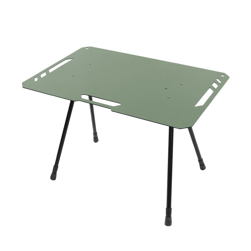 Table pliante en aluminium noirci pour camping en extérieur