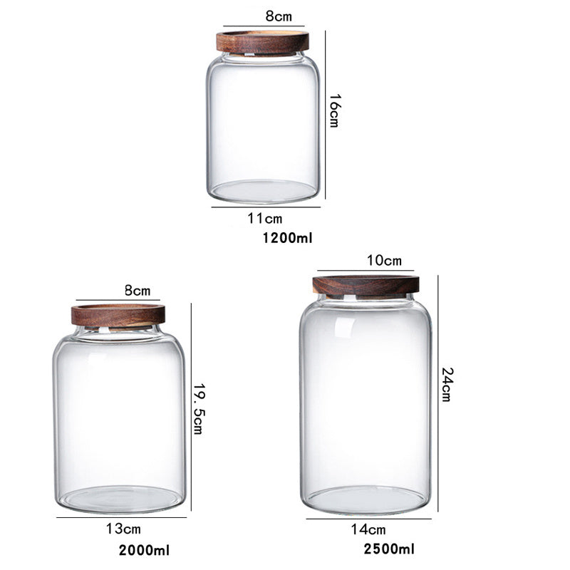 Household Large-Capacity Glass Transparent Sealed Tea Storage Jar With Lid
